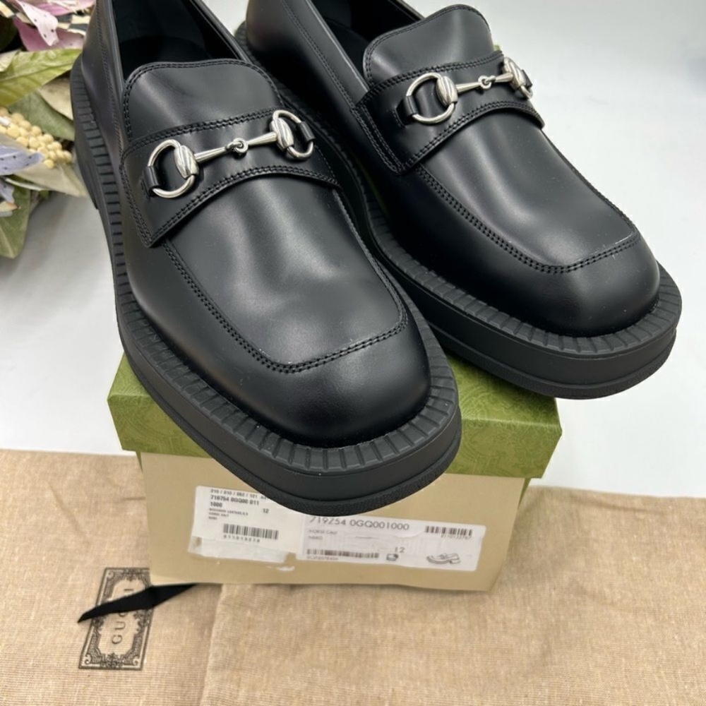 Men’s Gucci  Horsebit leather loafers size 12 made in Italy - Picture 3 of 10